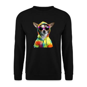 Chihuahua dog with sunglasses - Unisex Sweatshirt - black - Front - Alina (178cm) & Michal (187cm)