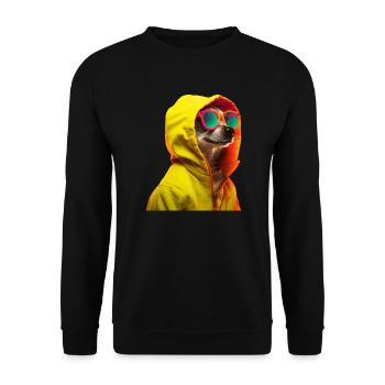 Suricate avec lunettes de soleil Animaux colorés et cool - Sweat-shirt Unisexe - noir - Devant - Alina (178cm) & Michal (187cm)