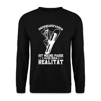 Snowboardfahrer Schnee Snowboarden Wintersport - Unisex Pullover - Schwarz - Vorne - Alina (178cm) & Michal (187cm)