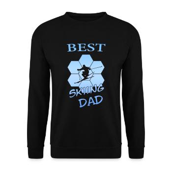 best skiing dad - Unisex Pullover - Schwarz - Vorne - Alina (178cm) & Michal (187cm)