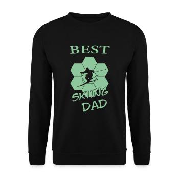 Geschenk Vater Ski - Unisex Pullover - Schwarz - Vorne - Alina (178cm) & Michal (187cm)