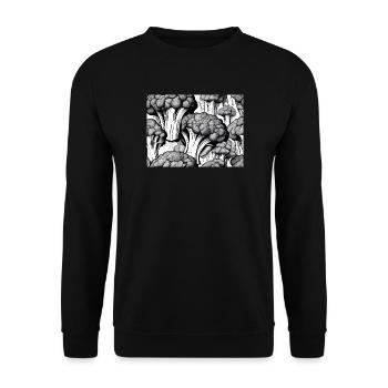 Broccoli Vegetable Plant Vegetarian Vegan Vegan - Unisex Sweatshirt - black - Front - Alina (178cm) & Michal (187cm)