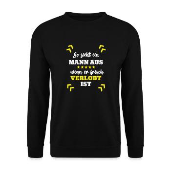 Verlobter Verlobung Verlobt Junggesellenabschied - Unisex Pullover - Schwarz - Vorne - Alina (178cm) & Michal (187cm)