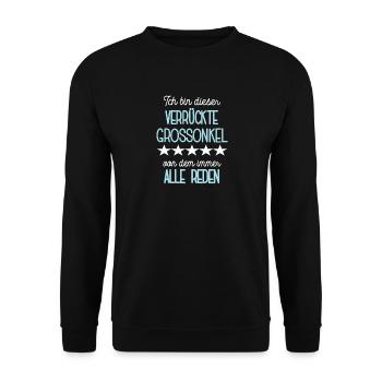 Grossonkel Lustiger Spruch Onkel Bruder Patenonkel - Unisex Pullover - Schwarz - Vorne - Alina (178cm) & Michal (187cm)