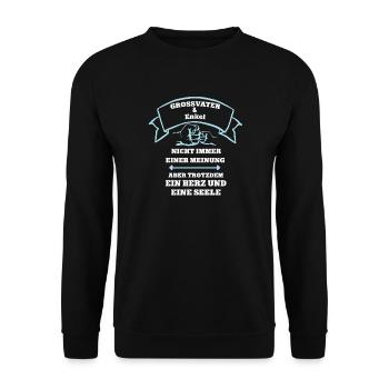 Opa Enkel Partnerlook Team Enkelkind und Großvater - Unisex Pullover - Schwarz - Vorne - Alina (178cm) & Michal (187cm)