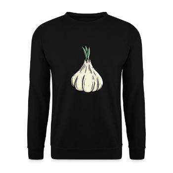 Knoblauch Kostüm Knoblauchzehe Knobi Garlic - Unisex Pullover - Schwarz - Vorne - Alina (178cm) & Michal (187cm)