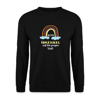 Urenkel Geburtstag Urenkelsohn Jungen Ur-Enkel - Unisex Pullover - Schwarz - Vorne - Alina (178cm) & Michal (187cm)