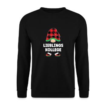 Lieblingskollege Wichteln Weihnachtsfeier Kollege - Unisex Pullover - Schwarz - Vorne - Alina (178cm) & Michal (187cm)