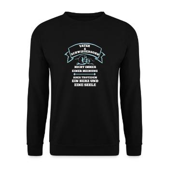Schwiegersohn Schwieger Vater Partnerlook Team - Unisex Pullover - Schwarz - Vorne - Alina (178cm) & Michal (187cm)