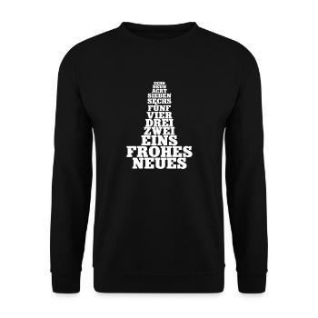 Silvester Countdown Frohes Neues Jahr New Year - Unisex Pullover - Schwarz - Vorne - Alina (178cm) & Michal (187cm)
