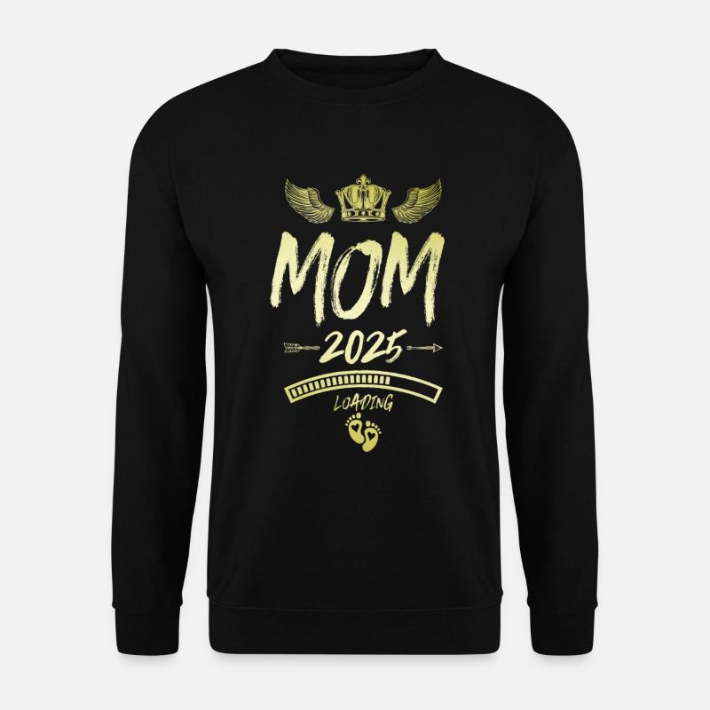 Mama 2025 Loading Mom Spruch - Unisex Pullover - Schwarz