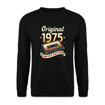 50ème Anniversaire Homme Femme 50 Ans 1975 Cadeau - Sweat-shirt Unisexe - noir - Devant - Alina (178cm) & Michal (187cm)