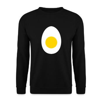 Eier Kostüm Karneval Spiegelei Outfit Gekochtes Ei - Unisex Pullover - Schwarz - Vorne - Alina (178cm) & Michal (187cm)
