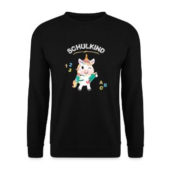 Schulkind Schule Schüler Schülerin Berufsschule - Unisex Pullover - Schwarz - Vorne - Alina (178cm) & Michal (187cm)