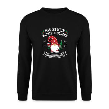 Wichteln Wichtelgeschenk Julklapp Weihnachten 2025 - Unisex Pullover - Schwarz - Vorne - Alina (178cm) & Michal (187cm)