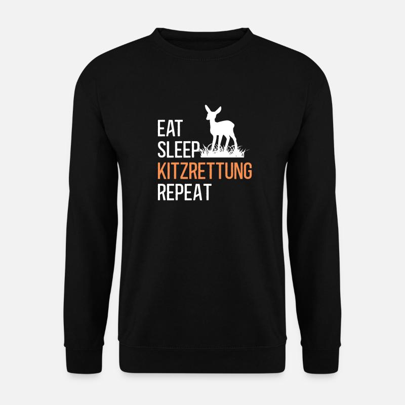 Kitzrettung Kitzretter Rehkitz Retten Tierretter - Unisex Pullover - Schwarz