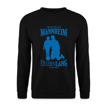 Mannheim Football Family Gift - Unisex Sweatshirt - black - Front - Alina (178cm) & Michal (187cm)