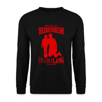 Heidenheim Fußball Fans Geschenk - Unisex Pullover - Schwarz - Vorne - Alina (178cm) & Michal (187cm)