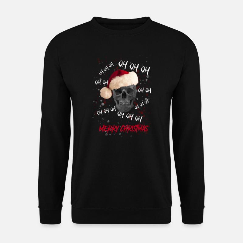 Weihnachtsmann-Schädel - Unisex Pullover - Schwarz