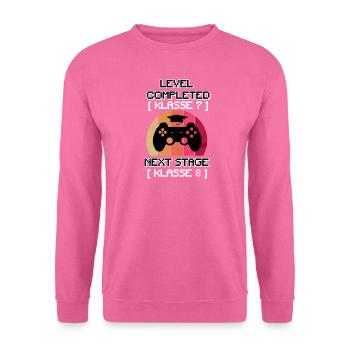 LEVEL COMPLETED KLASSE 7 auf 8 Next LvL der Schule - Unisex Pullover - Pink - Vorne