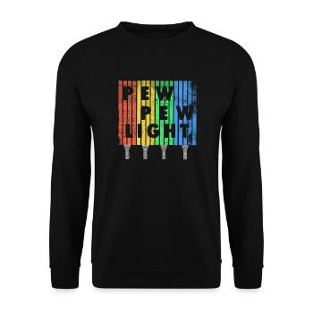 Pew Pew Light + Flashlight Vintage Design -Viral - Unisex Sweatshirt - black - Front - Alina (178cm) & Michal (187cm)
