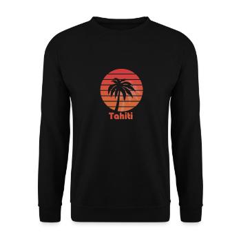 Tahiti t-shirt for travel, vacation & vacation - Unisex Sweatshirt - black - Front - Alina (178cm) & Michal (187cm)
