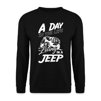 Une journée dans ma vie à vivre dans une - Sweat-shirt Unisexe - noir - Devant - Alina (178cm) & Michal (187cm)