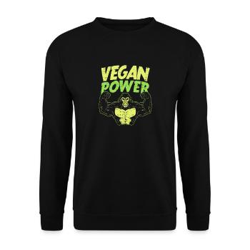 Vegan power - Unisex Sweatshirt - black - Front - Alina (178cm) & Michal (187cm)