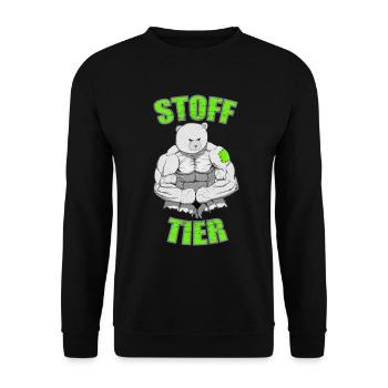Männer Stofftier - Unisex Pullover - Schwarz - Vorne - Alina (178cm) & Michal (187cm)