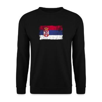Drapeau serbe Serbie Drapeau serbe - Sweat-shirt Unisexe - noir - Devant - Alina (178cm) & Michal (187cm)