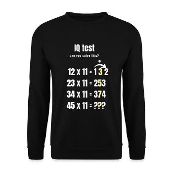IQ test- Mathematics - Unisex Sweatshirt - black - Front - Alina (178cm) & Michal (187cm)