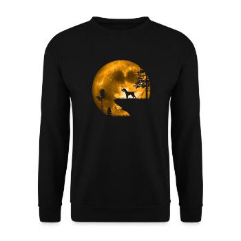 Dog in the moonlight - Unisex Sweatshirt - black - Front - Alina (178cm) & Michal (187cm)