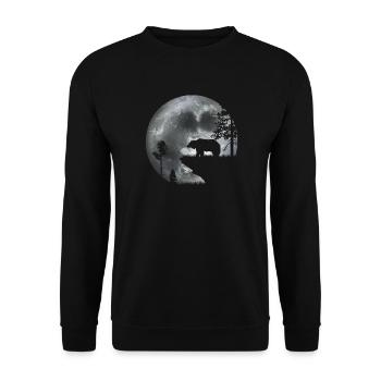 Ours au clair de lune - Sweat-shirt Unisexe - noir - Devant - Alina (178cm) & Michal (187cm)