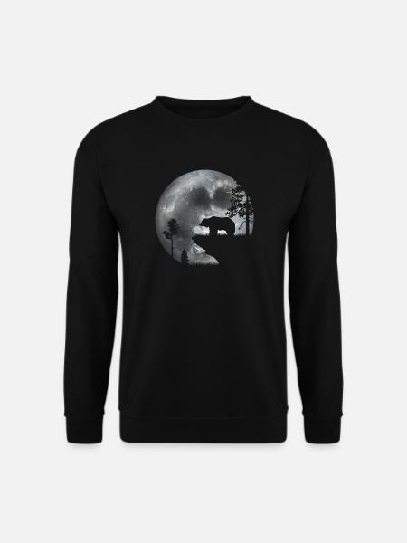 Bear in the moonlight - Unisex Sweatshirt - black