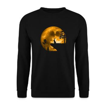 Lapin au clair de lune - Sweat-shirt Unisexe - noir - Devant - Alina (178cm) & Michal (187cm)