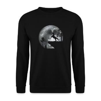 Licorne au clair de lune - Sweat-shirt Unisexe - noir - Devant - Alina (178cm) & Michal (187cm)