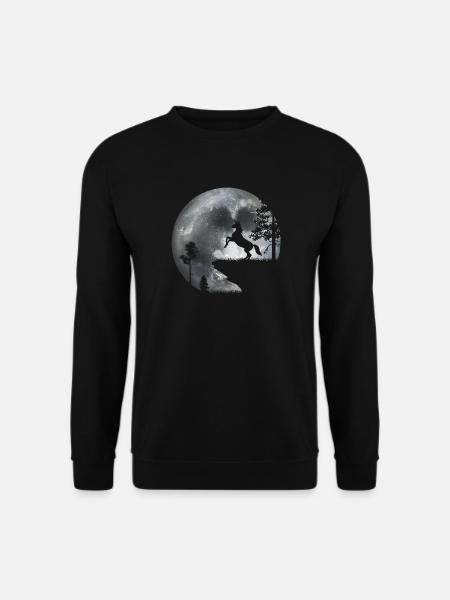 Unicorn in the moonlight - Unisex Sweatshirt - black