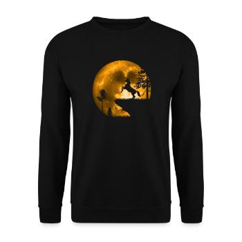 Licorne au clair de lune - Sweat-shirt Unisexe - noir - Devant - Alina (178cm) & Michal (187cm)