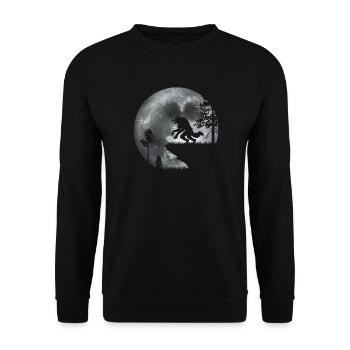Werwolf im Wald - Unisex Pullover - Schwarz - Vorne - Alina (178cm) & Michal (187cm)
