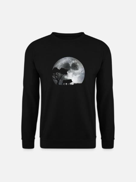 Lion in the moonlight - Unisex Sweatshirt - black