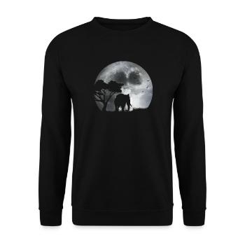 Éléphant au clair de lune - Sweat-shirt Unisexe - noir - Devant - Alina (178cm) & Michal (187cm)