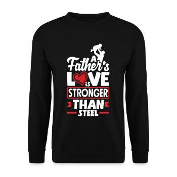 Stronger than Steel Father's Day Design for - Unisex Pullover - Schwarz - Vorne - Alina (178cm) & Michal (187cm)