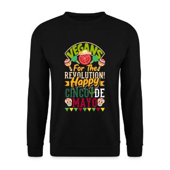 Vegan happy Cinco de Mayo! - Unisex Pullover - Schwarz - Vorne - Alina (178cm) & Michal (187cm)