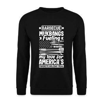 Mukbang and Barbecue on 4th of July - Unisex Sweatshirt - black - Front - Alina (178cm) & Michal (187cm)