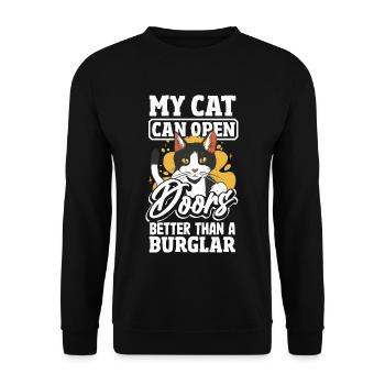 Melodic Pup Virtuoso Funny Alphabet Singing Dog - Unisex Sweatshirt - black - Front - Alina (178cm) & Michal (187cm)