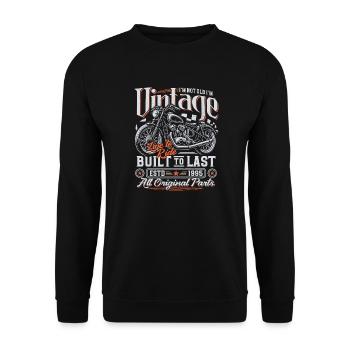 1995 Vintage Born Motorcycle Birthday Gift - Unisex Sweatshirt - black - Front - Alina (178cm) & Michal (187cm)