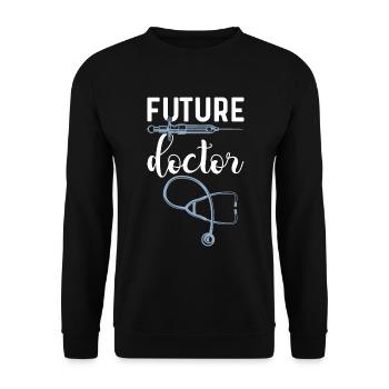Arzt Ärztin Medizinstudium Medizinstudent Doktor - Unisex Pullover - Schwarz - Vorne - Alina (178cm) & Michal (187cm)