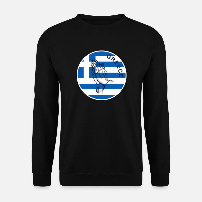 Griechenland Flagge - Unisex Pullover - Schwarz