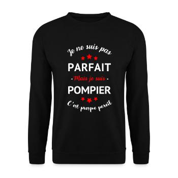 Pompier parfait humour homme - Sweat-shirt Unisexe - noir - Devant - Alina (178cm) & Michal (187cm)