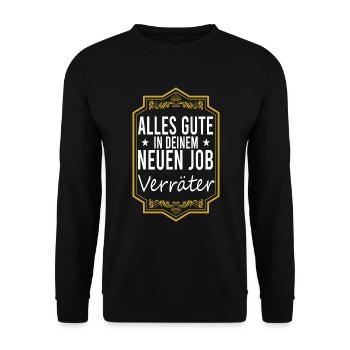 Jobwechsel Abschied Kollegen Job Ruhestand - Unisex Pullover - Schwarz - Vorne - Alina (178cm) & Michal (187cm)